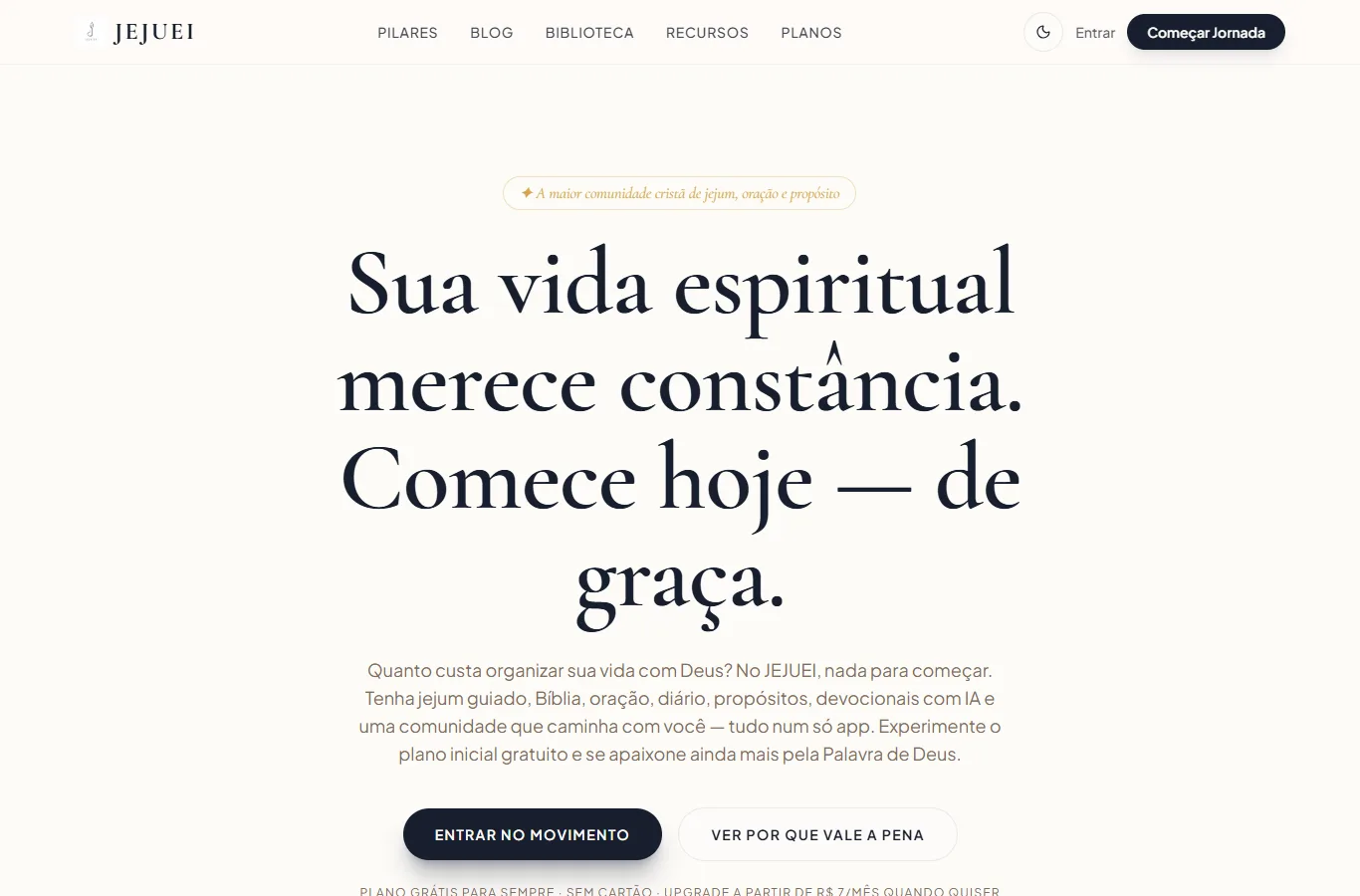 Tela real do Jejuei App